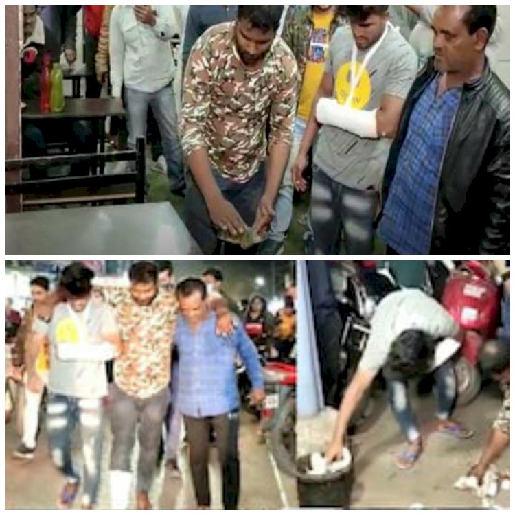 …जब बदमाशों ने धोए लोगों के जूठे बर्तन.... बदमाशों ने किया ऐसा काम.... अब मांजने पड़ रहे लोगों के झूठे बर्तन.... साफ की टेबल..........