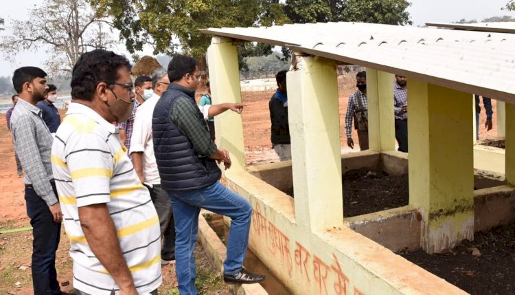 कलेक्टर ऋतुराज रघुवंशी ने एड़का गौठान का किया निरीक्षण...
