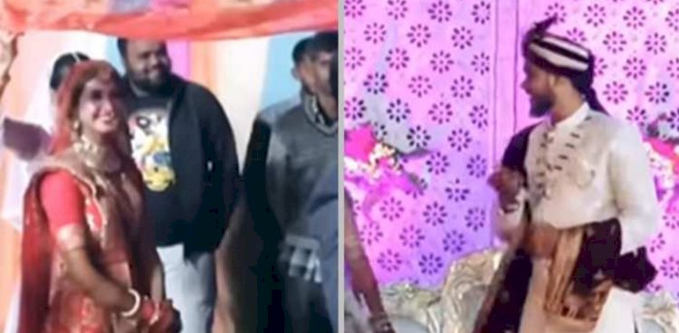 VIDEO- दुल्हन की एंट्री देख 'बेकाबू' हुआ दूल्हा: स्टेज पर ही खड़े-खड़े करने लगा ऐसी हरकतें.... दंग रह गए लोग.... फिर हुआ ये.... देखें वीडियो......