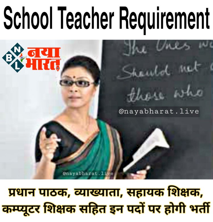 CG- School Teacher Requirement: प्रधान पाठक, व्याख्याता, सहायक शिक्षक, कम्प्यूटर शिक्षक सहित इन पदों पर होगी भर्ती.... ऐसे करें आवेदन.... जानिए अंतिम तिथि.... देखें डिटेल.....