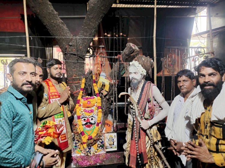 दिगंबर 1008 खुशाल भारती जी महाराज ने मसानिया भैरूनाथ मंदिर में किए दर्शन