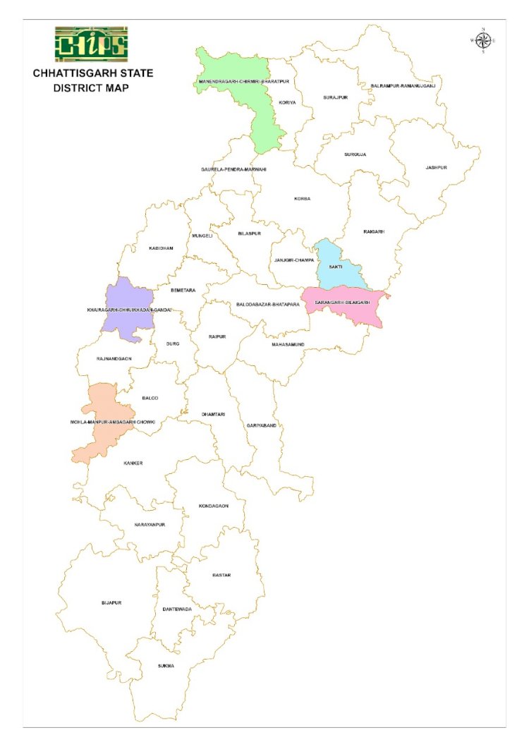CG News: छत्तीसगढ़ में छह नये जिले, 19 अनुविभाग और 77 तहसील की मिली ऐतिहासिक सौगात...प्रदेश में अब 33 जिले, 108 अनुविभाग और 227 तहसील...जानें कब-कब हुआ गठन...