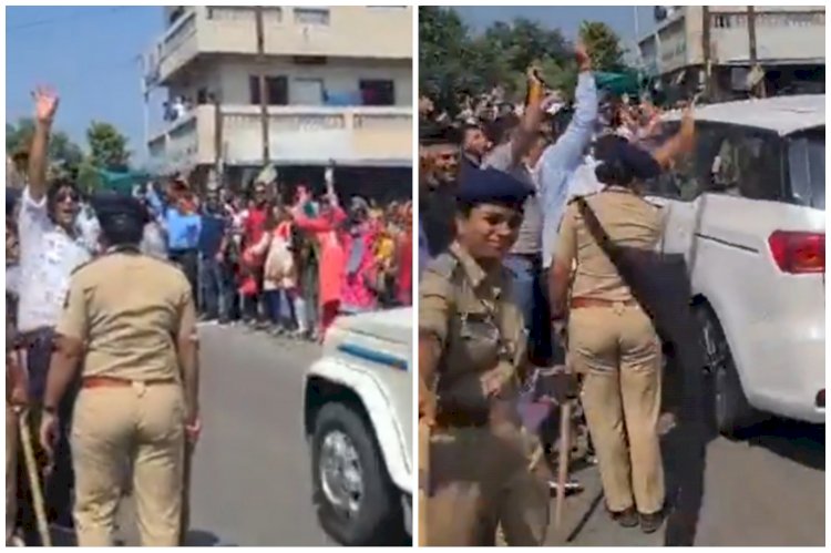 CM को देख लगाए चोर-चोर के नारे VIDEO: चोर-चोर और मोदी-मोदी के नारों से हुआ मुख्यमंत्री का स्वागत, लोगों ने दिखाए काले झंडे भी, देखें वीडियो.....
