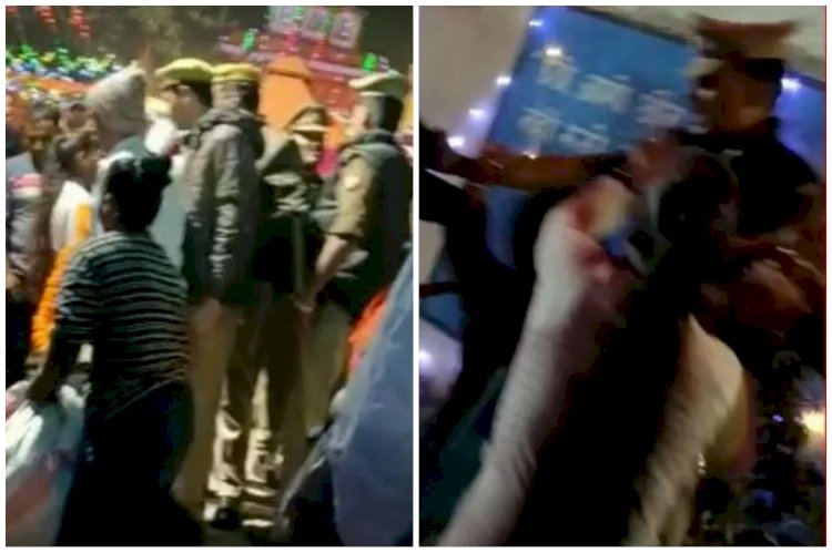 महिला को दरोगा ने पीटा VIDEO: मंदिर के बाहर फूल बेच रही थी महिलाएं... दरोगा ने थप्पड़ मारकर भगाया... देखें वीडियो....