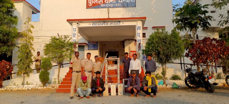 टावर की बैट्री एवं बिजली टावर से एंगल चोरी मामले में 4 आरोपी गिरफ्तारी, चंदौरा पुलिस की कार्यवाही