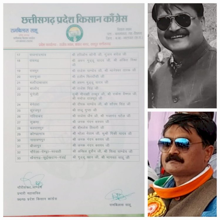 सरगुजा जिला किसान कांग्रेस कमेटी के जिला प्रभारी नियुक्त हुए हलीम फिरदौशी जी