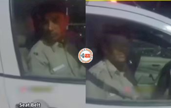 The person got the challan cut : बिना सीट बेल्ट लगाये गाड़ी चलाते पकड़ा गया पुलिसकर्मी, फिर शख्स ने किया कुछ ऐसा, लोगों के भी उड़ गये होश- देखें वीडियो...