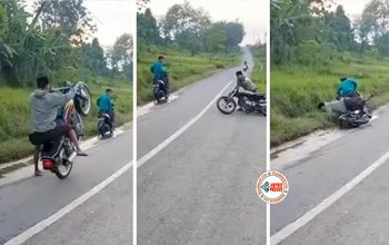 Funny Stunt Viral Video: बाइक पर खतरनाक स्टंट कर रहा था शख्स, पलक झपकते ही हवा में उछला फिर हुआ कुछ ऐसा.....देखें हैरान कर देने ये वाला वीडियो...