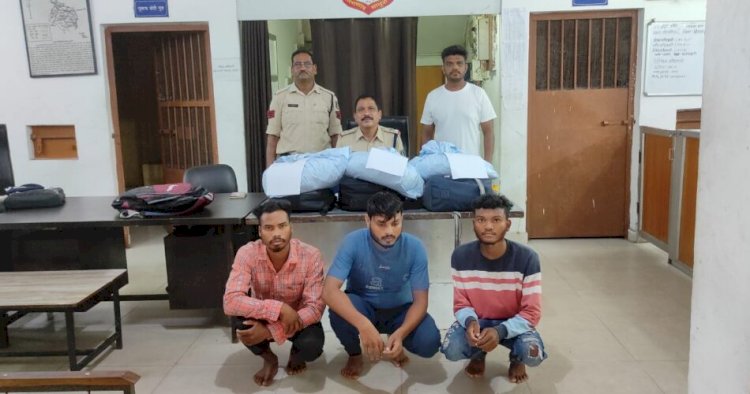 CG CRIME NEWS : पुलिस को मिली बड़ी सफलता, 1 लाख 42 हजार के गांजे साथ तीन तस्कर गिरफ्तार, 14 किलो गांजा जप्त.........