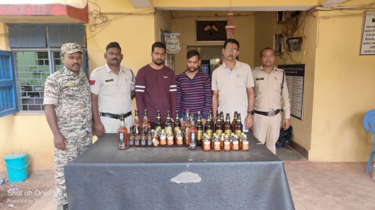 अवैध रूप से अंग्रेजी शराब विक्रय करने वाले तीन आरोपियों पर बस्तर पुलिस की कार्यवाही, कुल अंग्रेजी शराब 16.590 लीटर किमती 11,690/- रूपये...