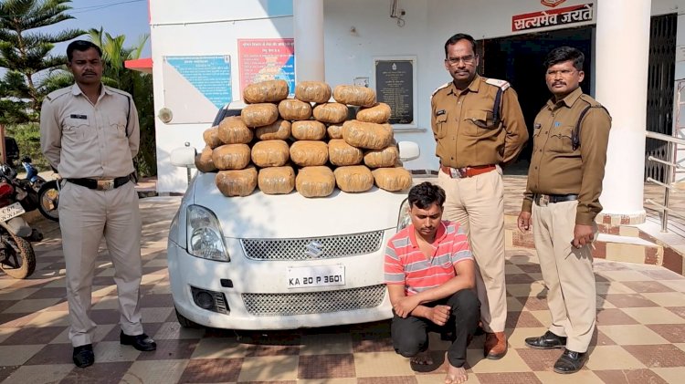 CG गांजा BIG BREAKING : गांजा तस्करी करते दिखा, नगरनार पुलिस ने आरोपी को रंगे हाथ पकड़ा, आरोपी के कब्जे से कुल 77.64 किलोग्राम मादक पदार्थ गांजा कीमत रु. 7,76,400/- किया बरामद...