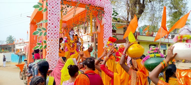 राम मय हुआ बेलरगांव...अयोध्या में रामलला के प्राणप्रतिष्ठा के शुभ अवसर पर बेलरगांव डूबा राम की भक्ति में निकली भव्य कलशयात्रा...