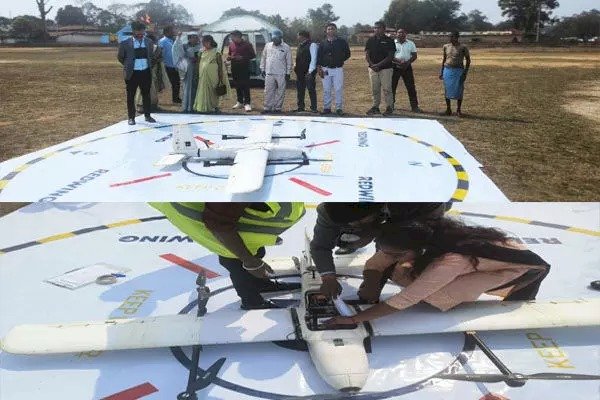 CG Health Drone Service : छत्तीसगढ़ में ड्रोन से हेल्थ सर्विस की डिलीवरी हुई शुरू, ड्रोन से पहुंचेगी दवाई, मरीजों को मिलेगी तत्काल सहायता.....