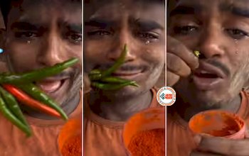 Social Media Viral News : इमोशनल गाना बजते ही भर-भरकर तीखी मिर्ची खाने लगा शख्स, फिर इससे भी नहीं भरा मन, तो किया ये काम- देखे विडियो...