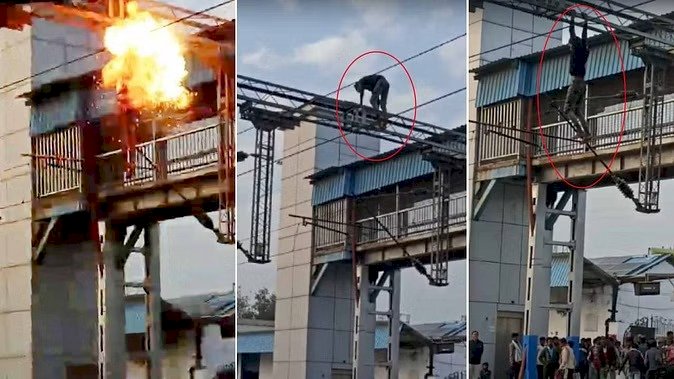 CG News : रेलवे स्टेशन के पोल पर चढ़ा छत्तीसगढ़ का युवक, लटकते ही धमाके के साथ ट्रैक पर गिरा, घटना का वीडियो तेजी से हो रहा वायरल....