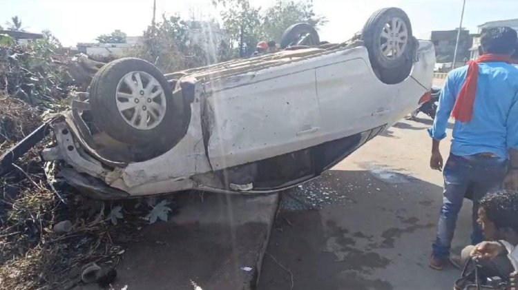 CG Accident ब्रेकिंग : नहीं थम रहा तेज रफ्तार का कहर, राजधानी के एक्सप्रेस-वे पर पलटी तेज रफ्तार कार, हादसे के बाद कार हुई लॉक, सभी ने ऐसे बचाई जान.....