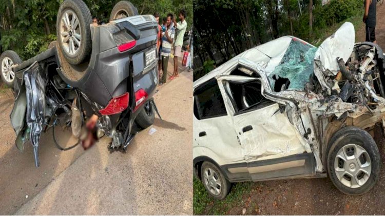 CG दो डॉक्टरों की मौत: दो कारों में हुई जबरदस्त टक्कर, हादसे में दो डॉक्टरों की दर्दनाक मौत,3 गंभीर रूप से घायल..कार के उड़े परखच्चें...