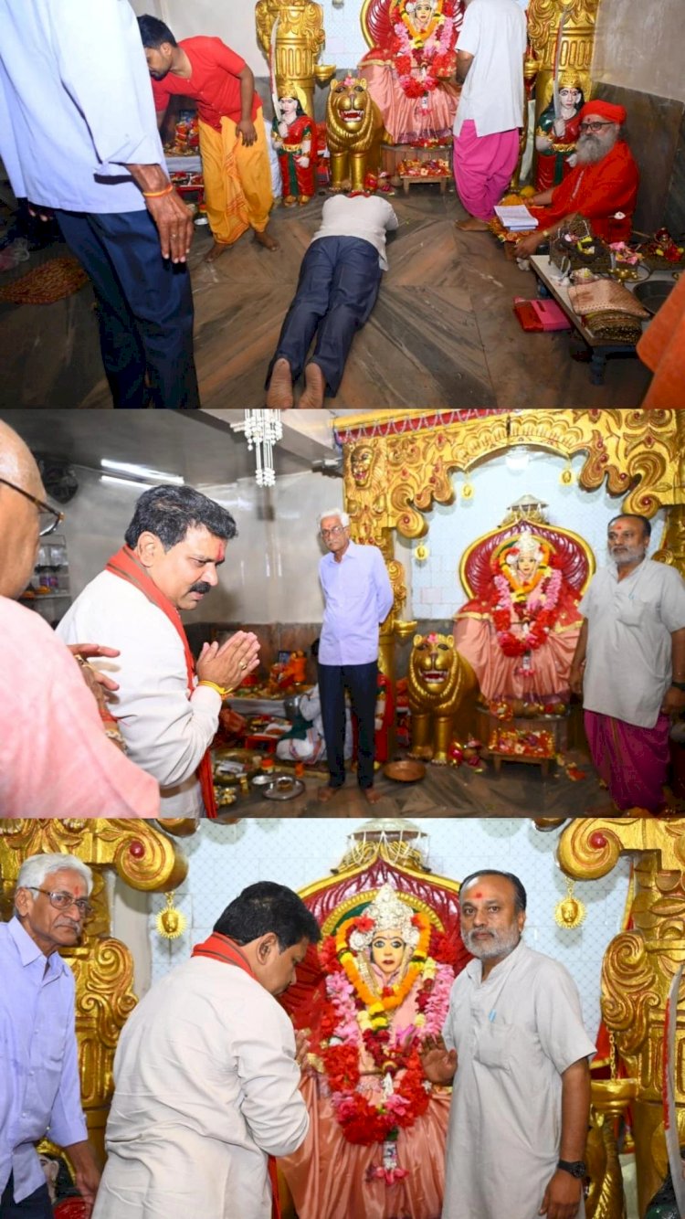 नवरात्रि के प्रथम दिवस उपमुख्यमंत्री विजय शर्मा ने की मां भगवती जगत जननी जगदंबा की पूजा अर्चना।